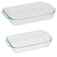 thumbnail image 1 of Pyrex Basics 2 Piece Bakeware Value Pack, 3qt and 2qt Oblongs, 1 of 5