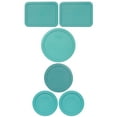 thumbnail image 1 of Pyrex (2) 7200-PC 2-Cup, (1) 7201-PC 4-Cup, (2) 7210-PC 3-Cup and (1) 7402-PC 6/7-Cup Turquoise Lids, 1 of 6