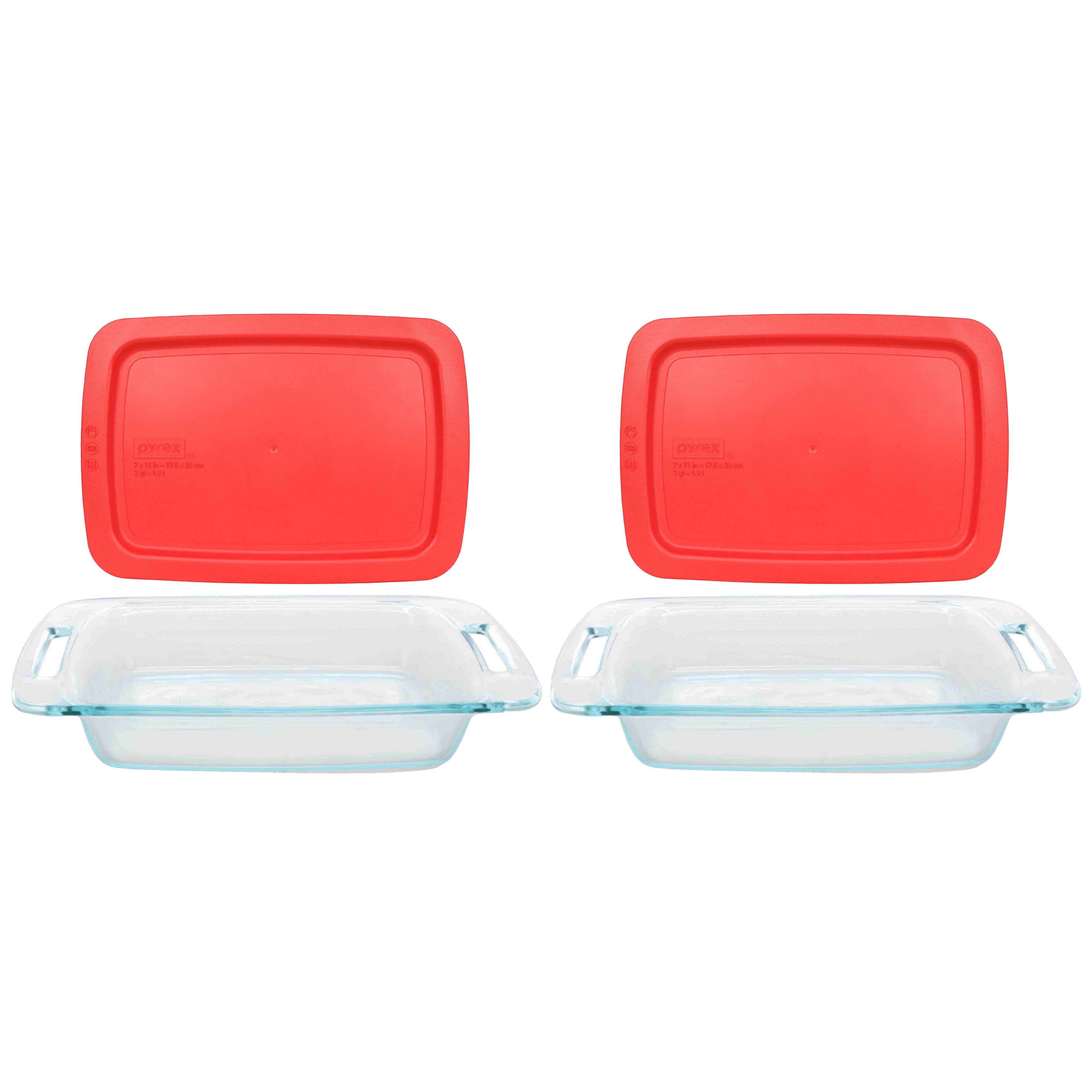Pyrex Easy Grab Loaf Dish With Lid - Red/Clear, 1.5 qt - QFC