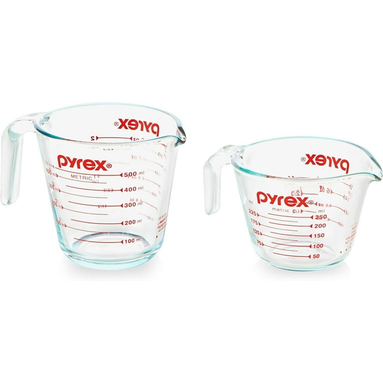 Pyrex 2-Piece Glass Measuring Cup Set, 1-Cup and 2-Cup