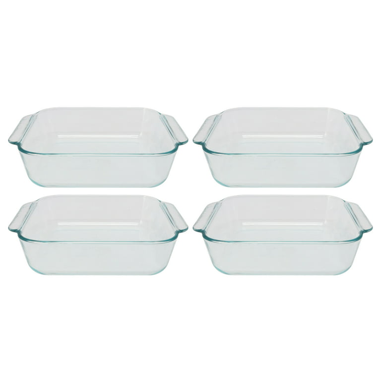 Pyrex C222 Blue Tint Clear 8x8 Square Glass 2 Qt Baking Dish With Handles  USA for sale online