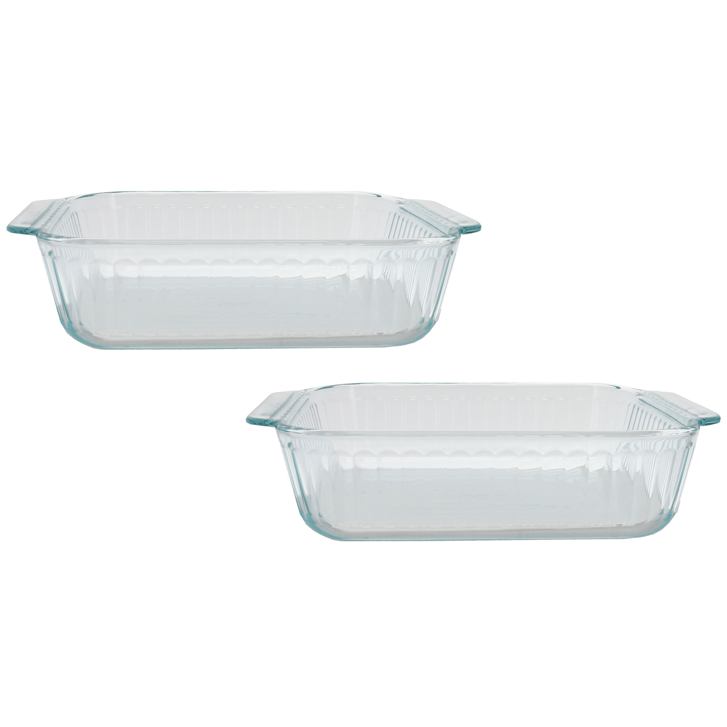 Pyrex 8 in. x 12 in. 2-Compartment Divided Glass Baking Dish Clear