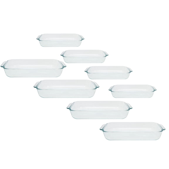Pyrex 233 3-Qt & 232 2-Qt Glass Baking Dishes (4-Pack) - Made in USA