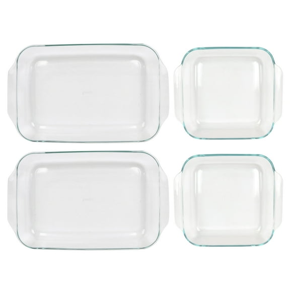Pyrex 233 3-Qt Rectangle and 222 2-Qt Square Clear Glass Baking Dishes (2-Pack)