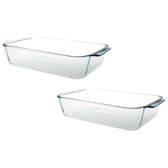 Pyrex 233-D 5qt Deep Hold-Everything Glass Baking Dish (Great for baking Casseroles, Lasagna, Cakes, and Much More) (2-Pack)