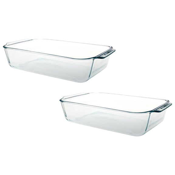Pyrex 233-D 5qt Deep Hold-Everything Glass Baking Dish (Great for baking Casseroles, Lasagna, Cakes, and Much More) (2-Pack)