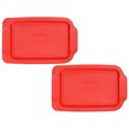 thumbnail image 1 of Pyrex 233-PC Red Plastic Rectangle Food Storage Replacement Lid Cover (2-Pack), 1 of 2