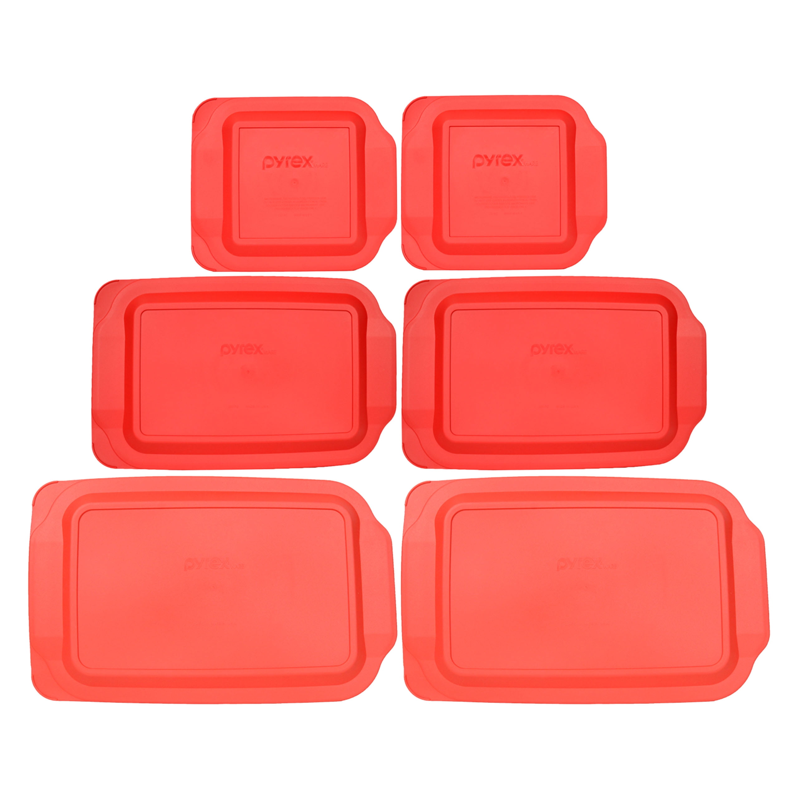 Pyrex 234PC 4qt, 233PC 3qt, and 222PC 2qt Red Plastic Replacement Lid (2Pack)