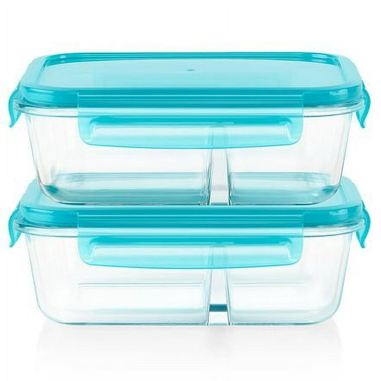 Pyrex 3-Cup Rectangle Glass Food Storage Set Container Green Lid