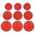 thumbnail image 1 of Pyrex (3) 7200-PC 2-Cup, (3) 7201-PC 4-Cup, and (3) 7402-PC 6/7-Cup Poppy Red Lids, 1 of 5