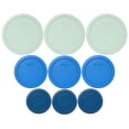 thumbnail image 1 of Pyrex (3) 7200-PC Blue Spruce, (3) 7201-PC Marine Blue, and (3) 7402-PC Muddy Aqua Plastic Storage Replacement Lids, 1 of 7