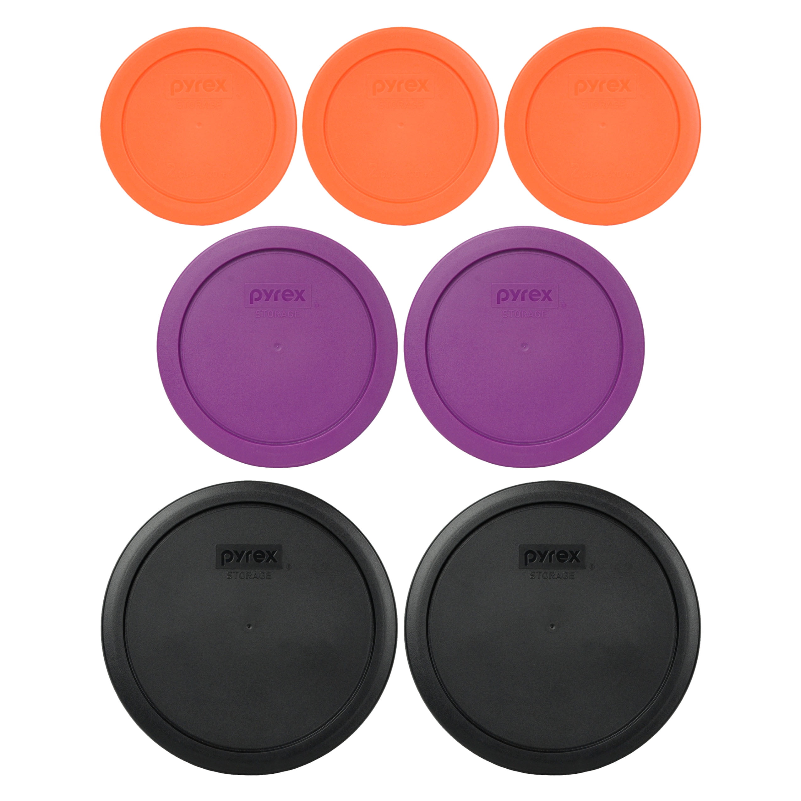 Pyrex Replacement Lids Set - 9-Pack Plastic Lids For 1,2,3,4,6 Cup Glass Bowls (Assorted Colors)