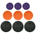 thumbnail image 1 of Pyrex (3) 7200-PC Plum Purple, (3) 7201-PC Orange, & (3) 7402-PC Black Plastic Food Storage Replacement Lids, 1 of 7