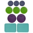 thumbnail image 1 of Pyrex (3) 7202-PC Dark Blue (3) 7200-PC Lawn Green, (2) 7201-PC Purple, and (2) 7210-PC Turquoise Plastic Replacement Lids, 1 of 5