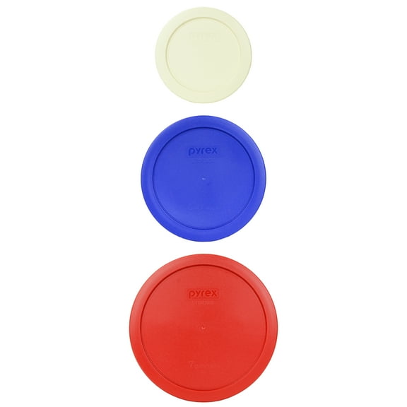 Pyrex (3) Lid Set for 7200 2-Cup, 7201 4-Cup and 7203 7-Cup Glass Bowls