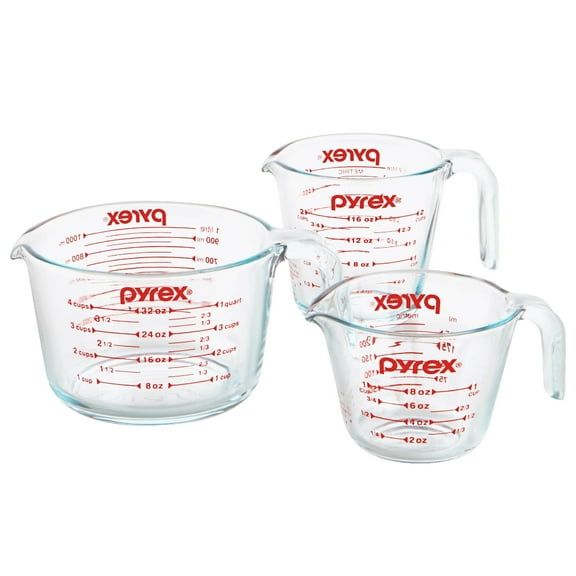 Pyrex 3-pc Glass Measuring Cup Set