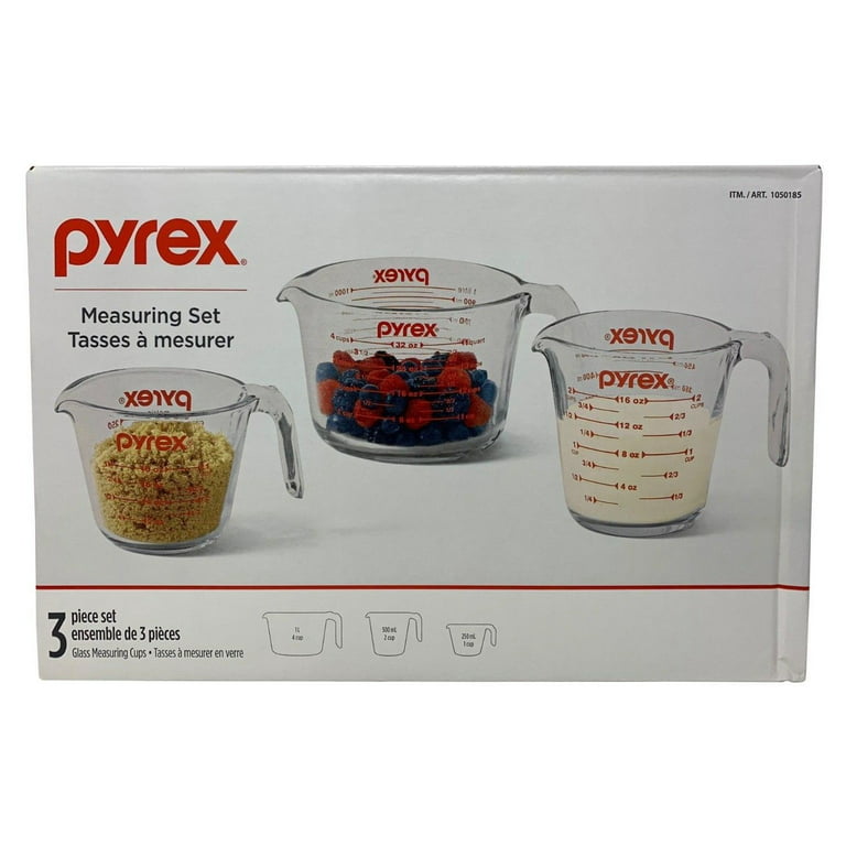 $10/mo - Finance Pyrex Glass Measuring Cup Set (8-Cup, Microwave and Oven  Safe )