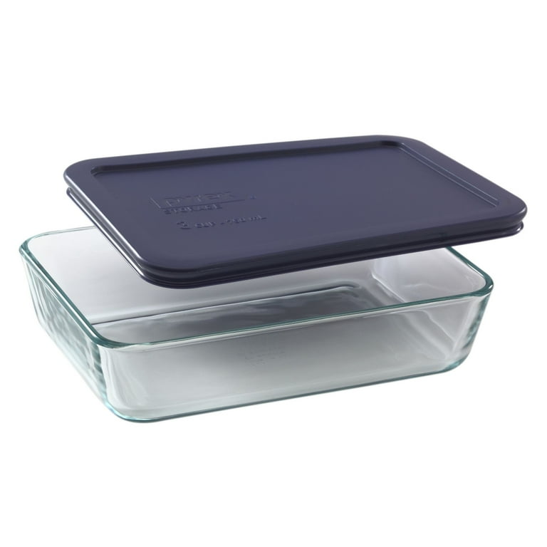 Pyrex Embossed Lid, 3-cup Clear Glass Food Storage Container