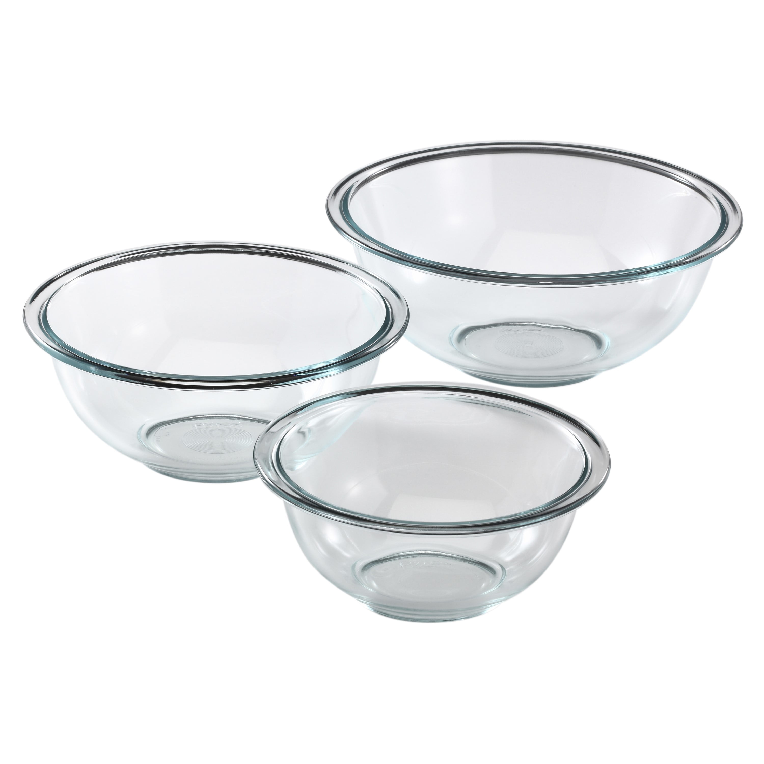 3-piece Glass Mixing Bowl Set with Lids, Microwave Safe, Pyrex - Walmart.com