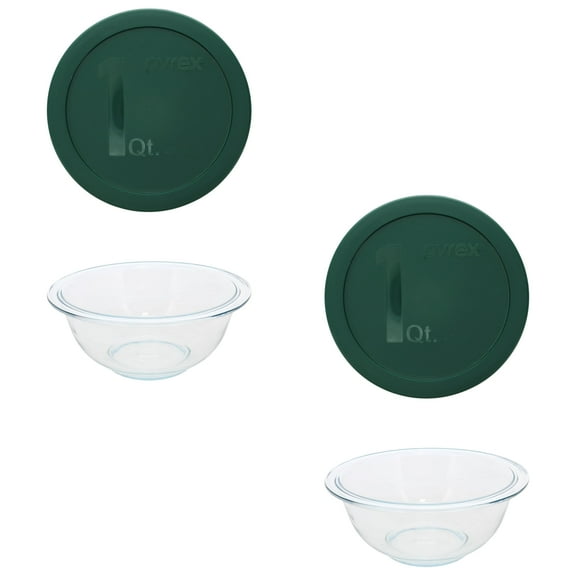 Pyrex 322 Thyme Green 1-Qt Bowl Set (2-Pack)