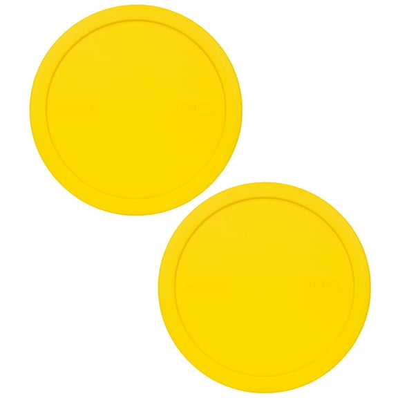 Pyrex 323-PC Meyer Lemon Plastic Round Replacement Lid Cover (2-Pack)