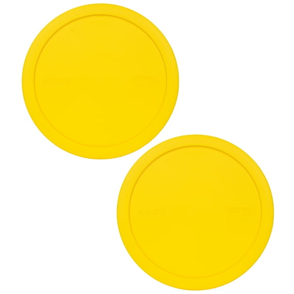 Pyrex 323-PC Meyer Lemon Plastic Round Replacement Lid Cover (2-Pack)