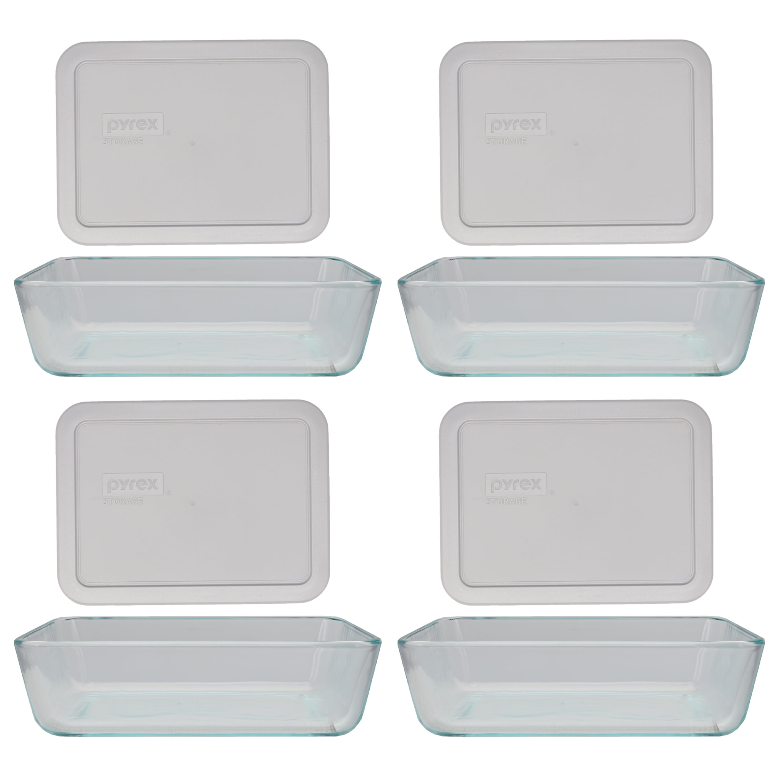  Pyrex 3-cup Rectangle Glass Food Storage Set Container (Pack of  4 Containers) Made in the USA: Home & Kitchen