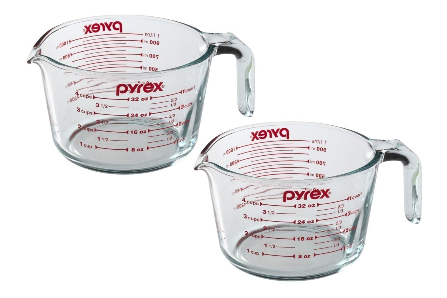 Vintage Pyrex 4 Cup Glass Measuring Cup 1 Quart 1 Litre 6 Diameter Kitchen  b11