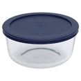 thumbnail image 1 of Pyrex 4-cup Glass Food Storage Container with Blue Lid, 1 of 8