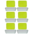 thumbnail image 1 of Pyrex (6) 7210 3-Cup Glass Dishes & (6) 7210-PC Green Edamame Lids, 1 of 6