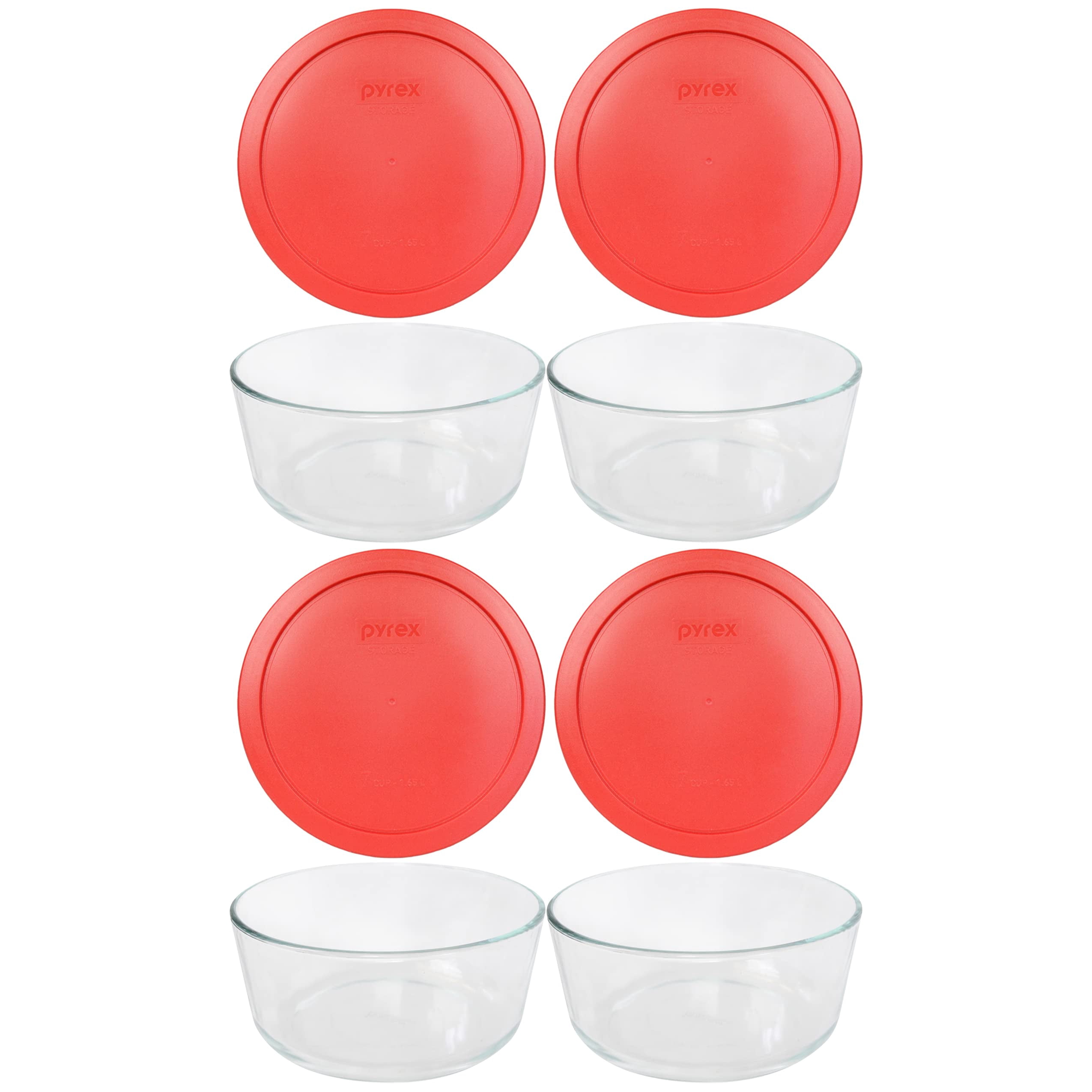 Pyrex 7 Cup Storage Capacity Plus Round Dish with Plastic Cover Sold in ...