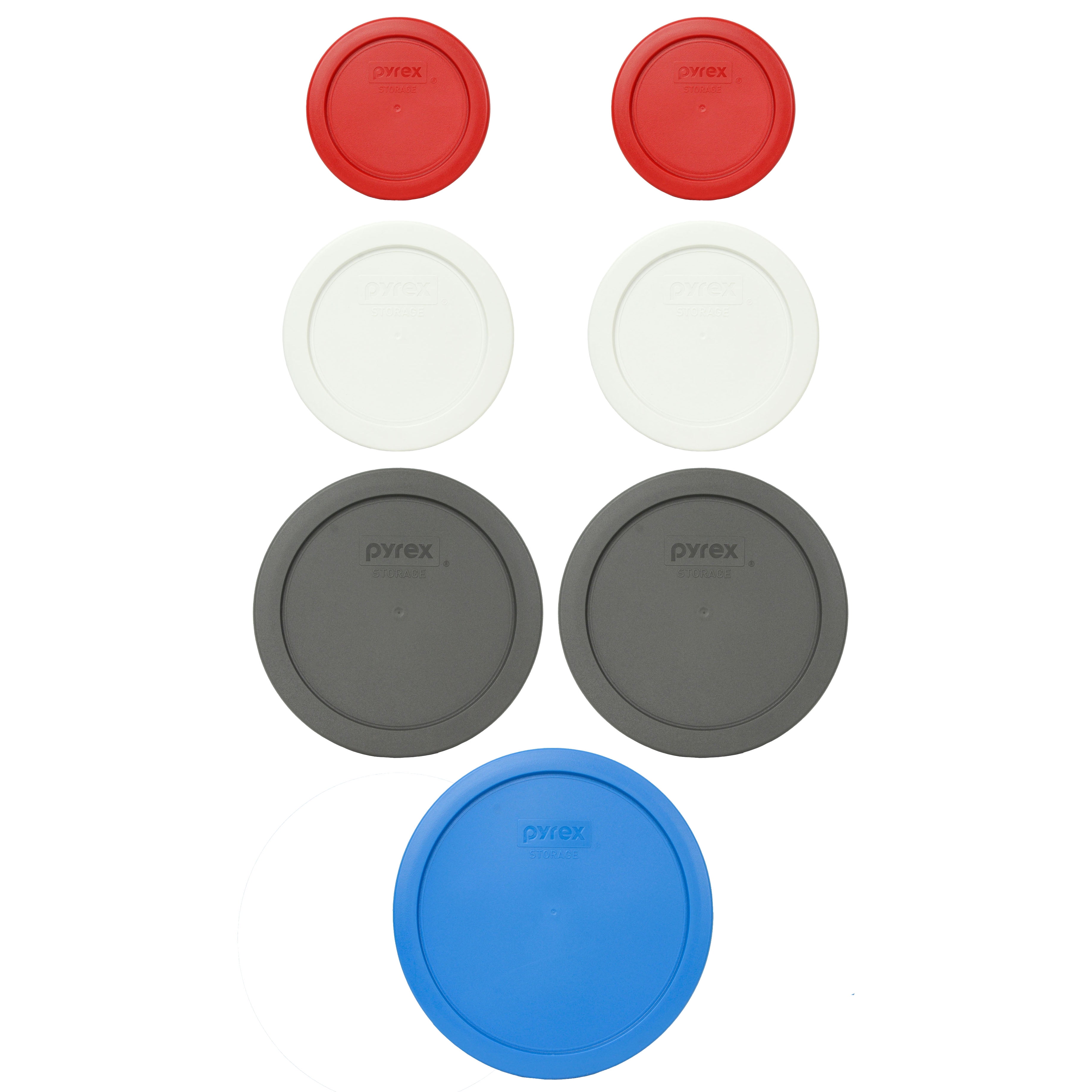 Pyrex 7 Lid Tiger Shark Bundle for 1-cup, 2-cup, 4-cup, and 6/7-cup Glass Bowls