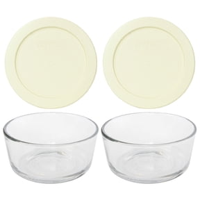 Pyrex 7200 2-Cup Glass Bowls & 7200-PC Sour Cream Lids (2-Pack)