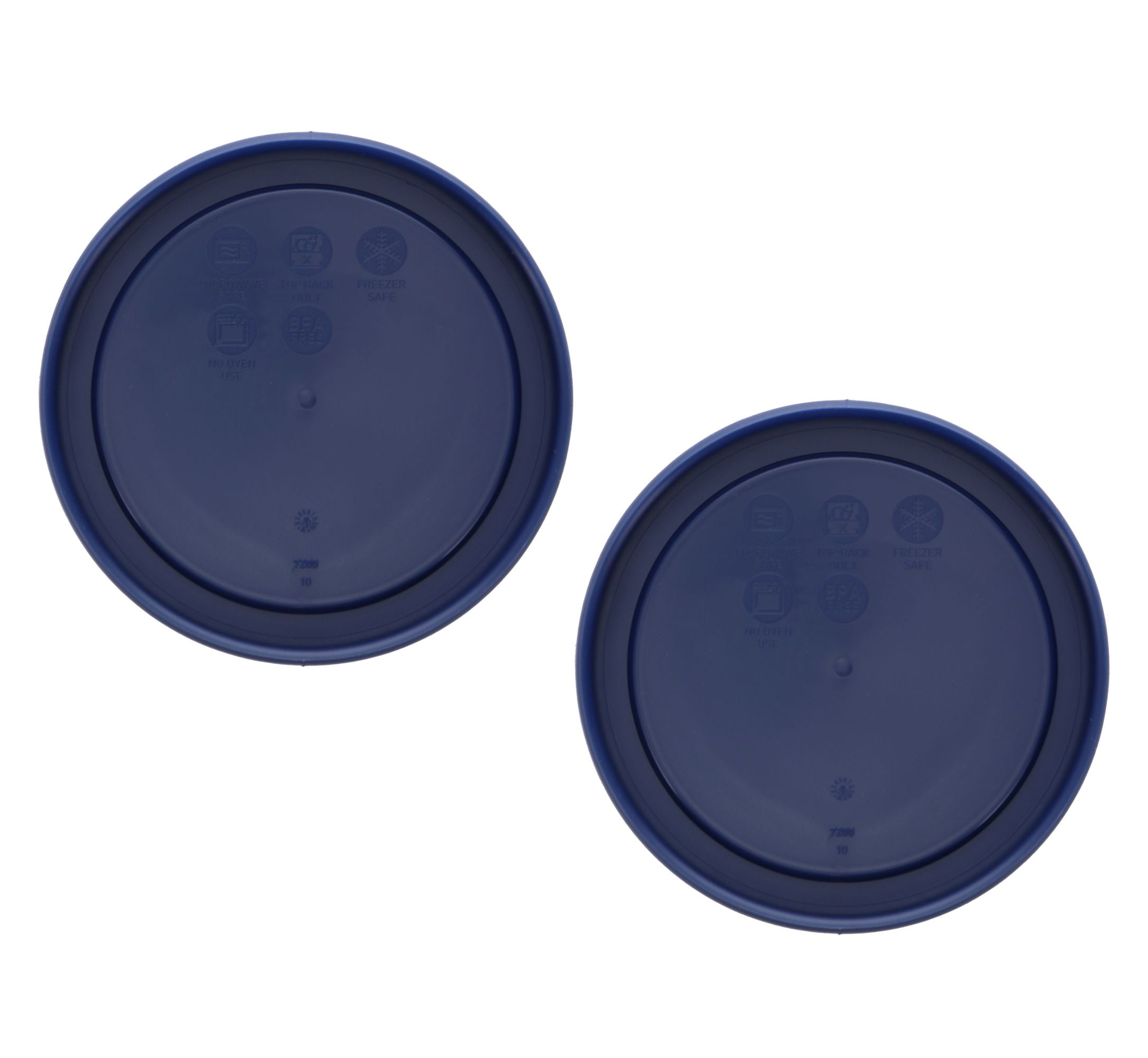 Pyrex 7200-PC Blue Plastic Replacement Lids, 2-Cup, Round, 2-Pack
