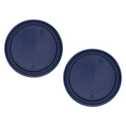 Pyrex 7200-PC Blue Round Plastic Replacement Storage Lid Cover (2-Pack)