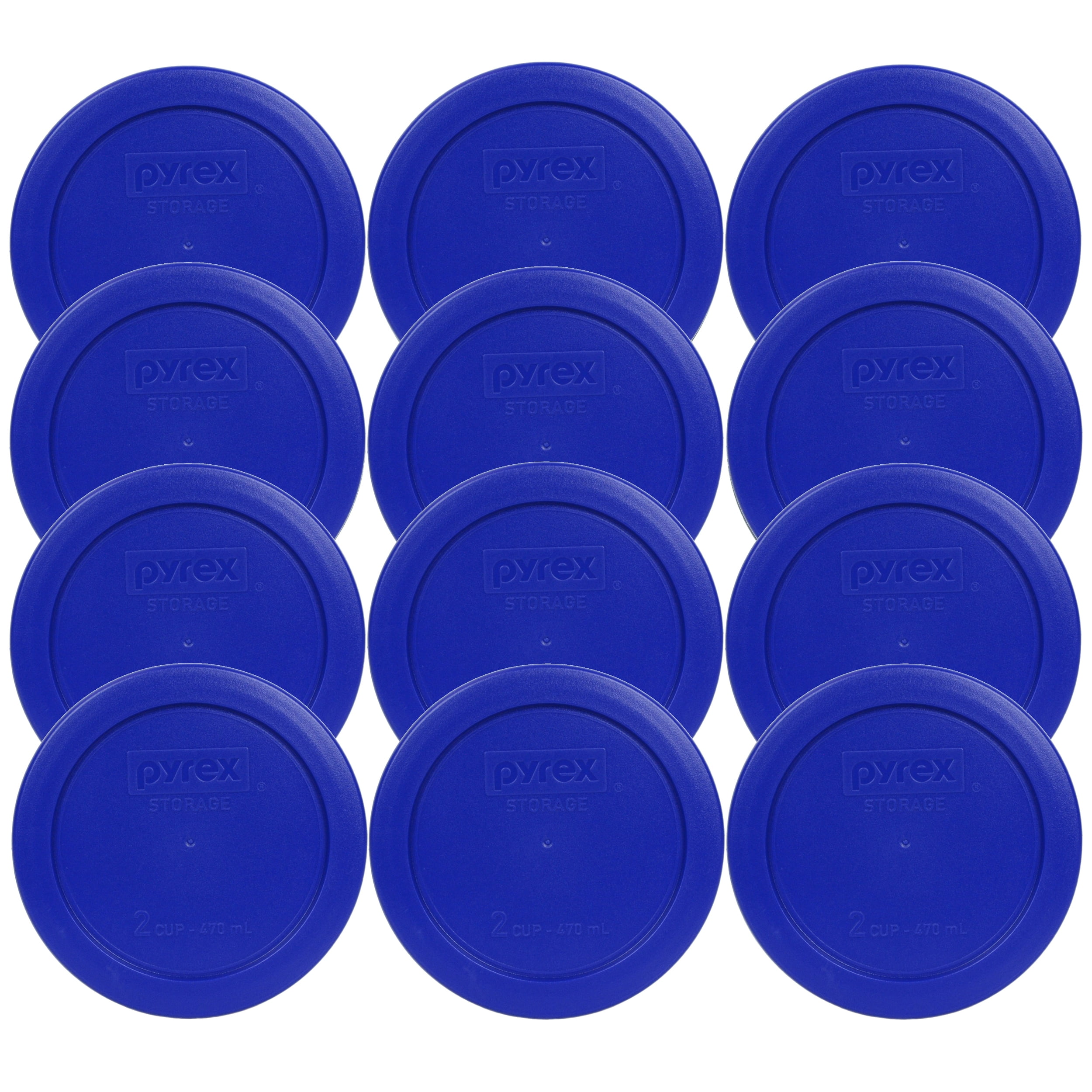 Pyrex 7200-PC Replacement Lids – 2-Cup Round Storage Lid, Cadet Blue (3-Pack)
