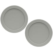 Pyrex 7200-PC Jet Gray Round Plastic Storage Replacement Lid Cover (2-Pack)
