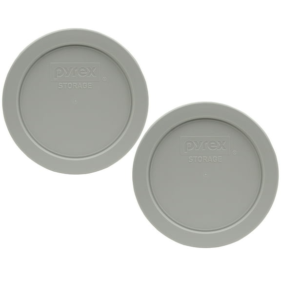 Pyrex 7200-PC Jet Gray Round Plastic Storage Replacement Lid Cover (2-Pack)