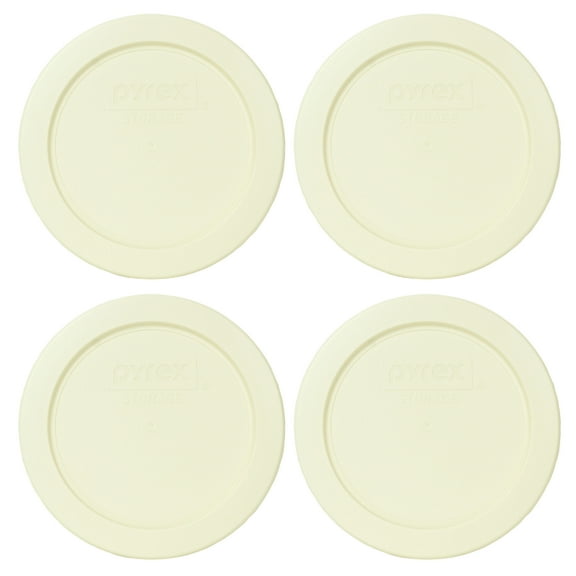 Pyrex 7200-PC Sour Cream Round Plastic Storage Replacement Lid Cover (4-Pack)