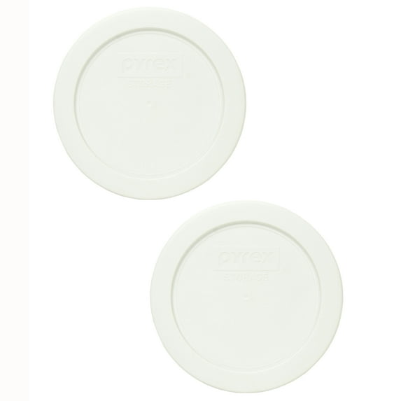 Pyrex 7200-PC White 2 Cup Round Plastic Replacement Lid (2-Pack)