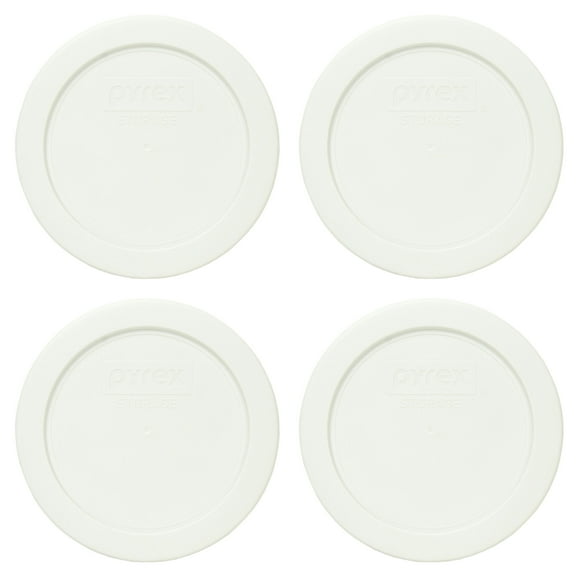 Pyrex 7200-PC White 2 Cup Round Plastic Replacement Lid (4-Pack)