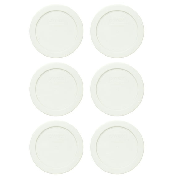 Pyrex 7200-PC White 2 Cup Round Plastic Replacement Lid (6-Pack)