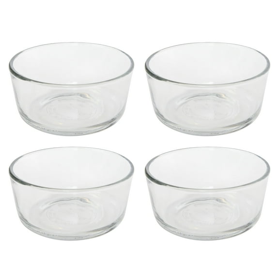 Pyrex 7200 Simply Store 2-Cup Round Clear Glass Food Storage Bowl (4-Pack)