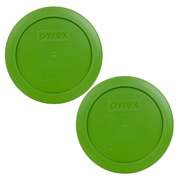 Pyrex 7200PC Round 2 Cup Storage Lid for Glass Bowls 2, Lawn Green