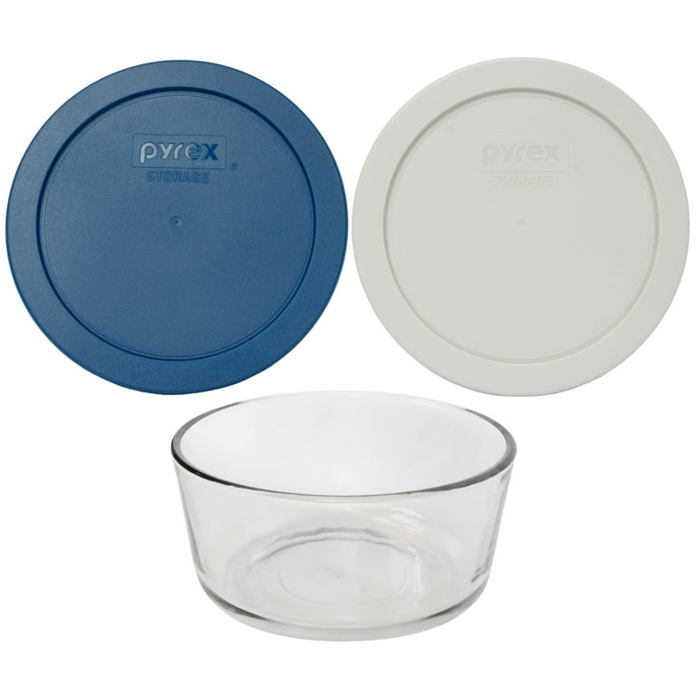 Pyrex 7201 4-Cup Glass Food Storage Bowl w/ 7201-PC Blue