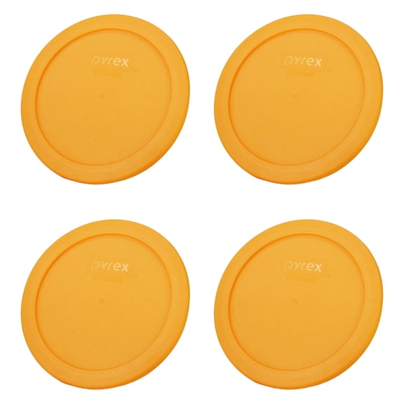 Pyrex 7201-PC 4-Cup Lemondrop Yellow Food Storage Replacement Lid (4-Pack)