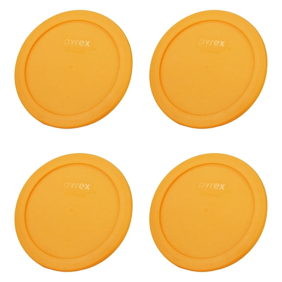 Pyrex 7201-PC 4-Cup Lemondrop Yellow Food Storage Replacement Lid (4-Pack)