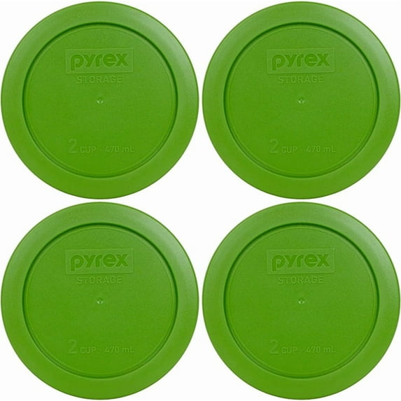 Pyrex 7201-PC Lawn Green Plastic Storage Replacement Lid Cover (4-Pack)