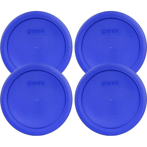 Pyrex 7201-PC Sapphire Blue Plastic Food Storage Replacement Lid Cover (4-Pack)