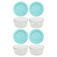 thumbnail image 1 of Pyrex 7202 1-Cup Clear Round Glass Food Storage Bowl and 7202-PC Jade Dust Plastic Lid (4-Pack), 1 of 5